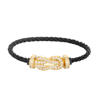 [LORA]CHANCE LARGE 8 FIGURE BUCKLE FULLDIAMOND BRACELET GOLD
