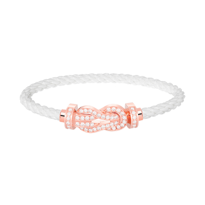 [LORA]CHANCE LARGE 8 FIGURE BUCKLE FULL DIAMOND BRACELET ROSE GOLD