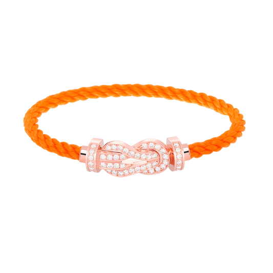 [LORA]CHANCE LARGE 8 FIGURE BUCKLE FULL DIAMOND BRACELET ROSE GOLD