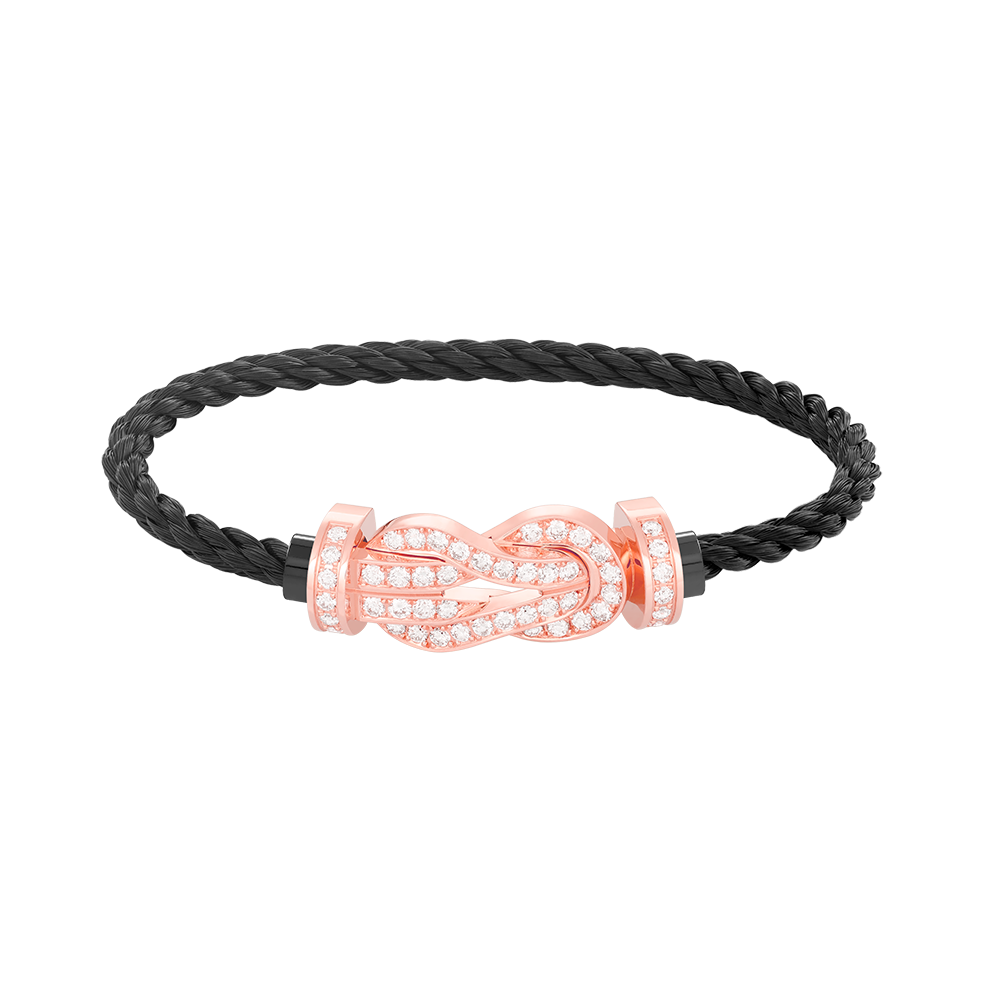 [LORA]CHANCE LARGE 8 FIGURE BUCKLE FULL DIAMOND BRACELET ROSE GOLD