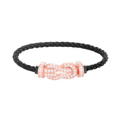 [LORA]CHANCE LARGE 8 FIGURE BUCKLE FULL DIAMOND BRACELET ROSE GOLD