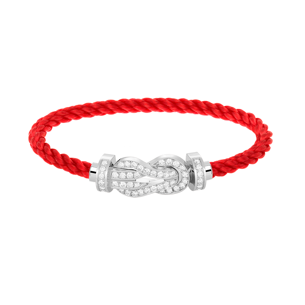 [LORA]CHANCE LARGE 8 FIGURE BUCKLE FULL DIAMOND BRACELET SILVER