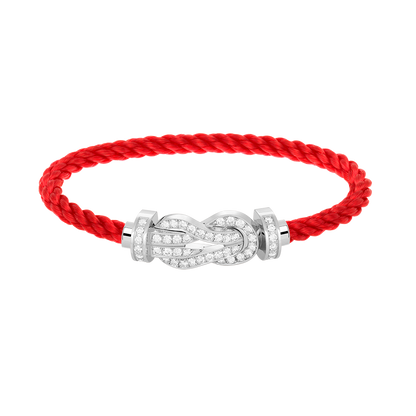 [LORA]CHANCE LARGE 8 FIGURE BUCKLE FULL DIAMOND BRACELET SILVER