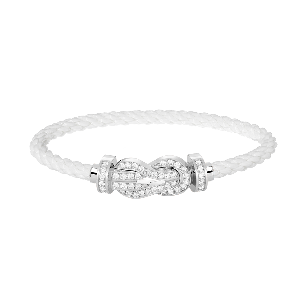 [LORA]CHANCE LARGE 8 FIGURE BUCKLE FULL DIAMOND BRACELET SILVER