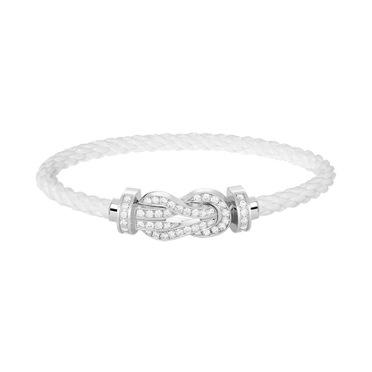 [LORA]CHANCE LARGE 8 FIGURE BUCKLE FULL DIAMOND BRACELET SILVER