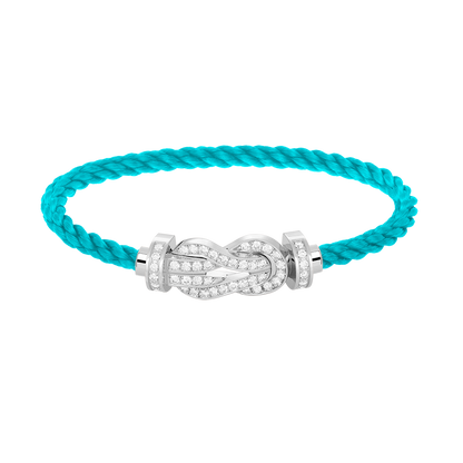 [LORA]CHANCE LARGE 8 FIGURE BUCKLE FULL DIAMOND BRACELET SILVER