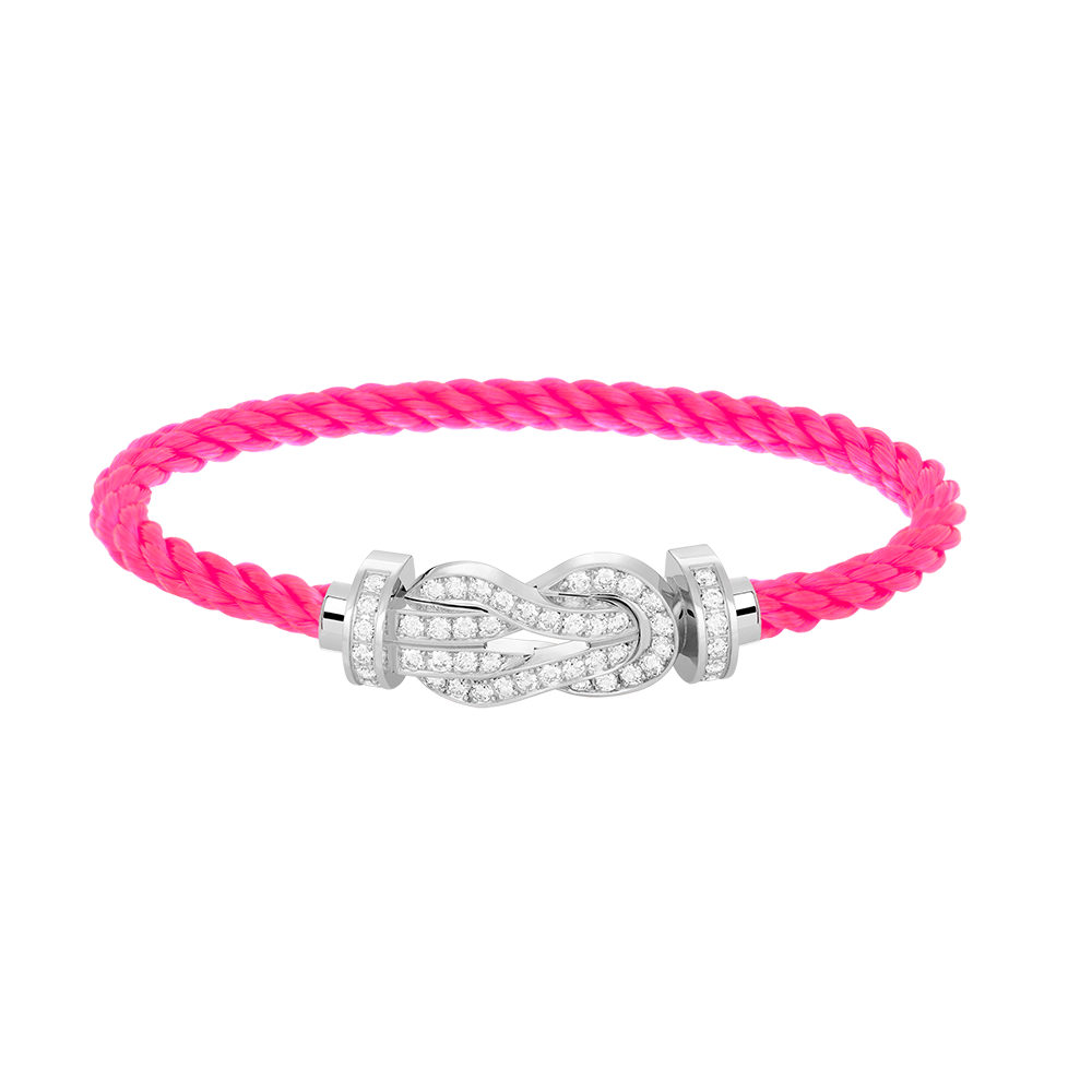 [LORA]CHANCE LARGE 8 FIGURE BUCKLE FULL DIAMOND BRACELET SILVER