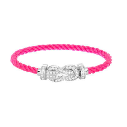 [LORA]CHANCE LARGE 8 FIGURE BUCKLE FULL DIAMOND BRACELET SILVER