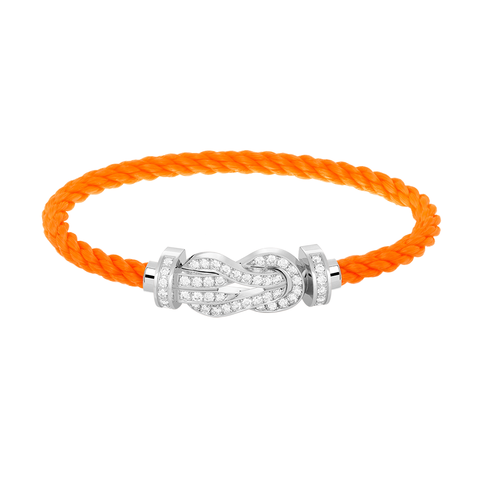 [LORA]CHANCE LARGE 8 FIGURE BUCKLE FULL DIAMOND BRACELET SILVER