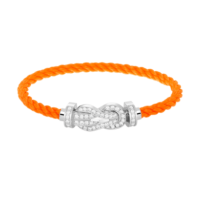 [LORA]CHANCE LARGE 8 FIGURE BUCKLE FULL DIAMOND BRACELET SILVER