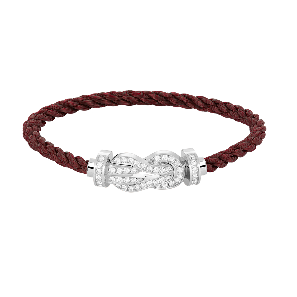 [LORA]CHANCE LARGE 8 FIGURE BUCKLE FULL DIAMOND BRACELET SILVER