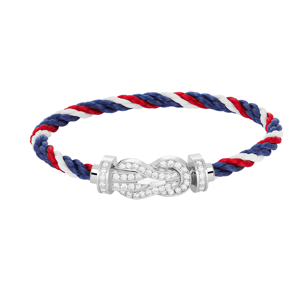 [LORA]CHANCE LARGE 8 FIGURE BUCKLE FULL DIAMOND BRACELET SILVER