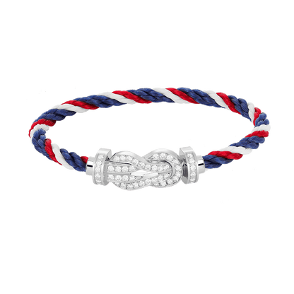 [LORA]CHANCE LARGE 8 FIGURE BUCKLE FULL DIAMOND BRACELET SILVER