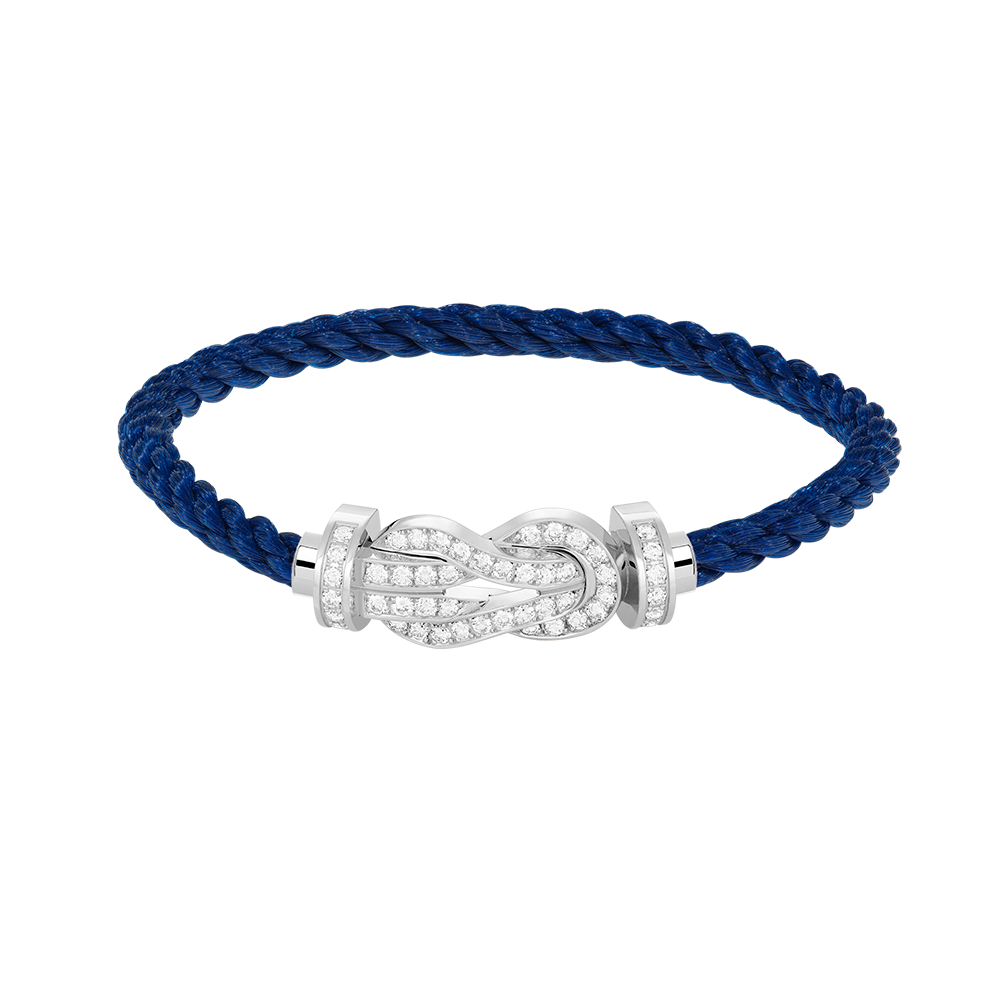 [LORA]CHANCE LARGE 8 FIGURE BUCKLE FULL DIAMOND BRACELET SILVER