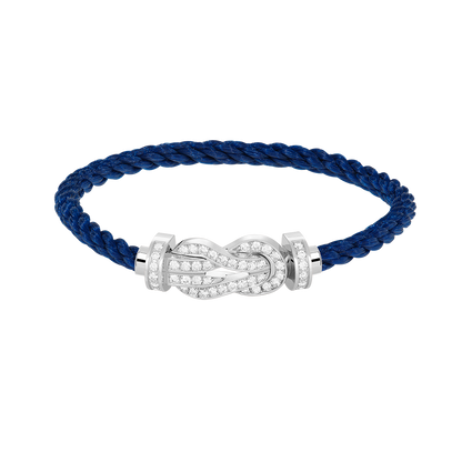 [LORA]CHANCE LARGE 8 FIGURE BUCKLE FULL DIAMOND BRACELET SILVER