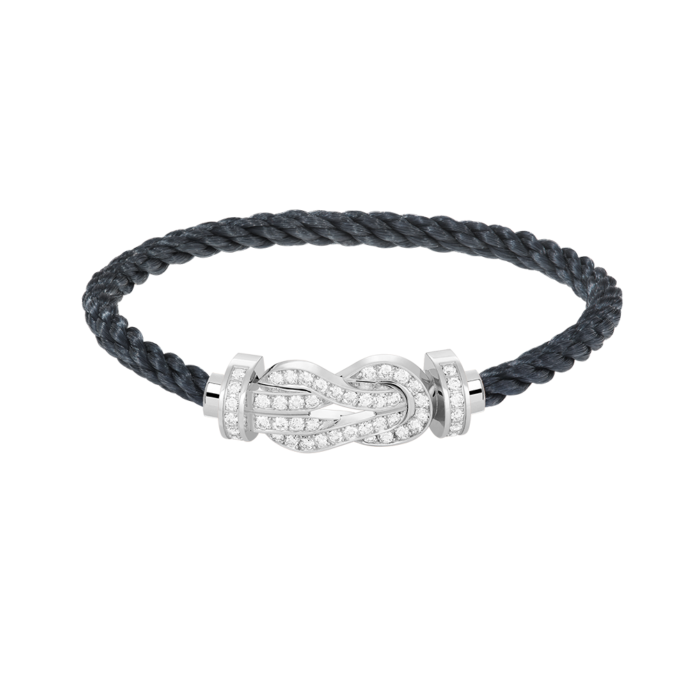 [LORA]CHANCE LARGE 8 FIGURE BUCKLE FULL DIAMOND BRACELET SILVER