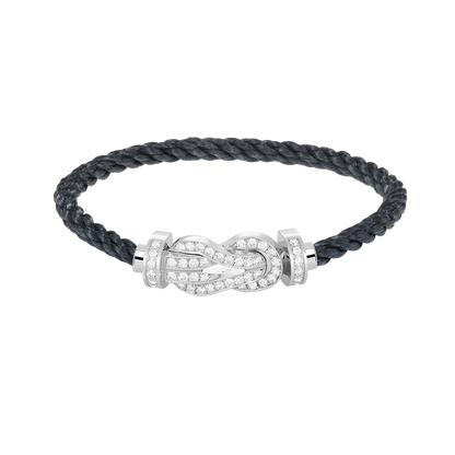 [LORA]CHANCE LARGE 8 FIGURE BUCKLE FULL DIAMOND BRACELET SILVER