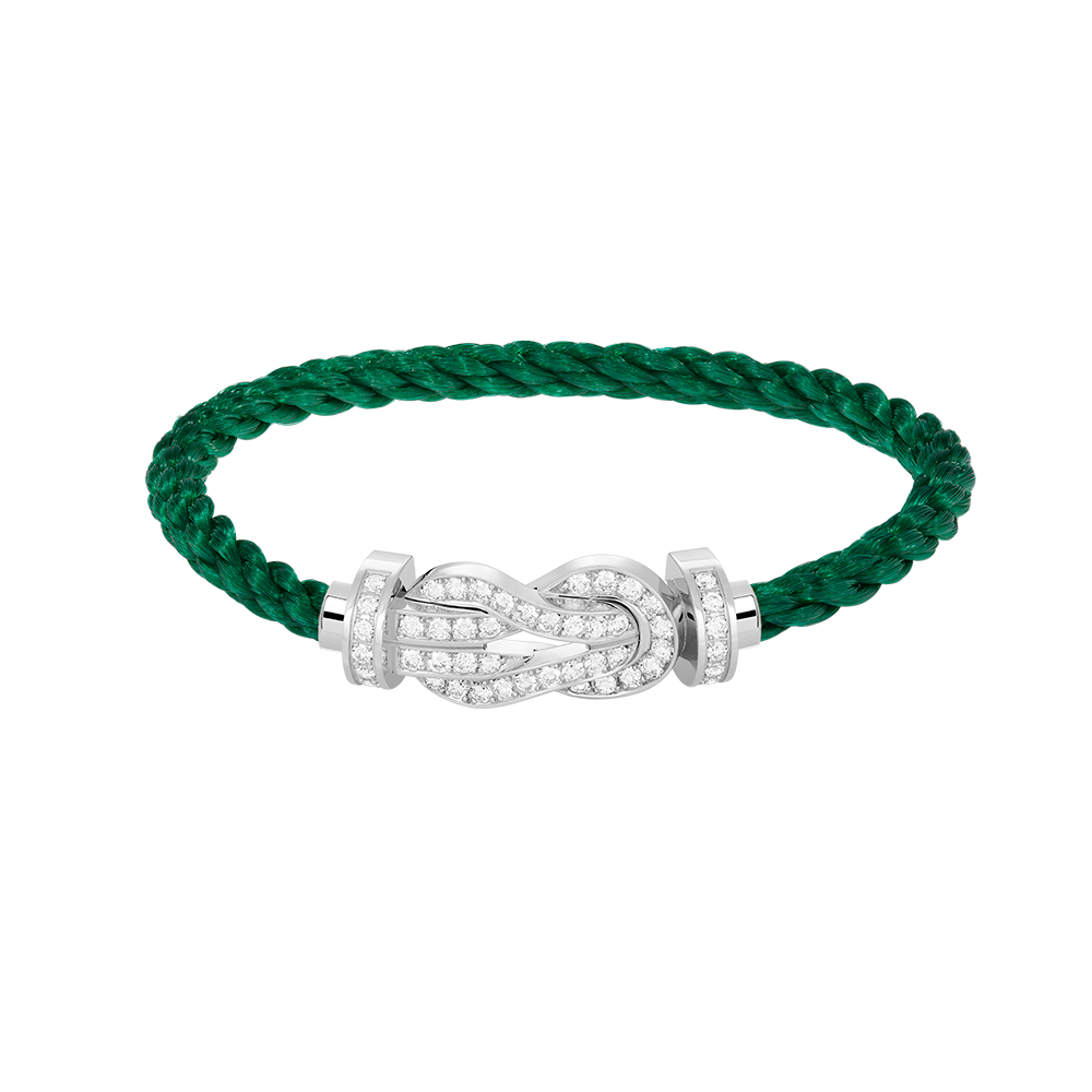 [LORA]CHANCE LARGE 8 FIGURE BUCKLE FULL DIAMOND BRACELET SILVER