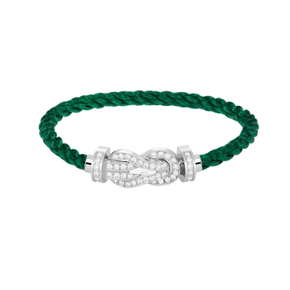 [LORA]CHANCE LARGE 8 FIGURE BUCKLE FULL DIAMOND BRACELET SILVER