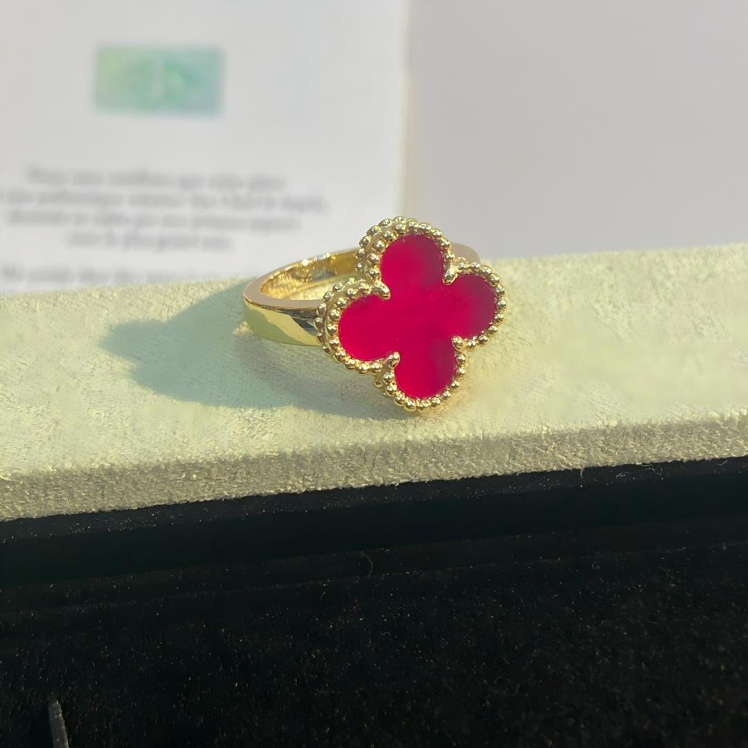 [Lora]NEW CLOVER PINK ENAMEL RINGS