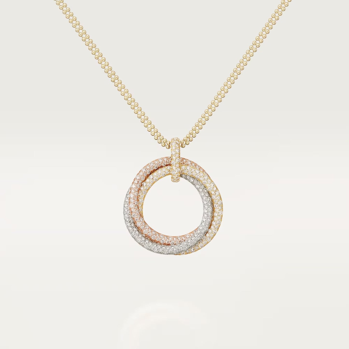 [LORA] TRINITY LARGE FULL DIAMOND  NECKLACE