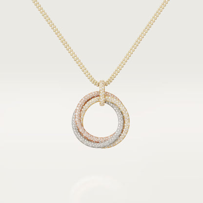 [LORA] TRINITY LARGE FULL DIAMOND  NECKLACE