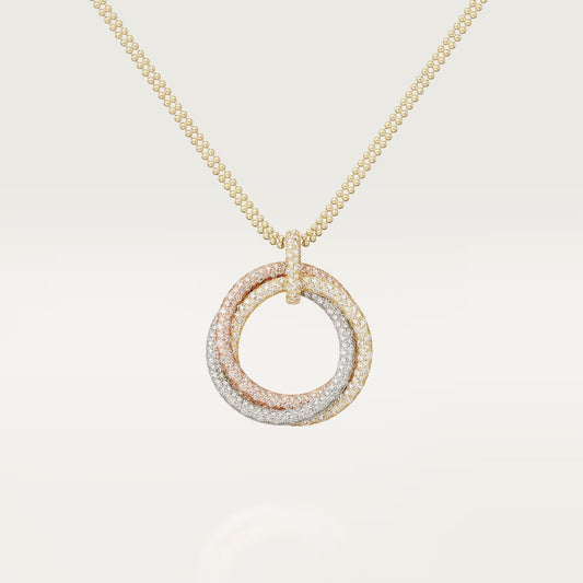 [LORA] TRINITY LARGE FULL DIAMOND  NECKLACE