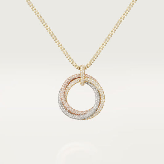 [Lora] TRINITY LARGE FULL DIAMOND  NECKLACE
