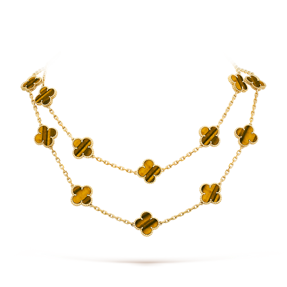[LORA]CLOVER 20 MOTIFS TIGER EYE ROSE GOLD