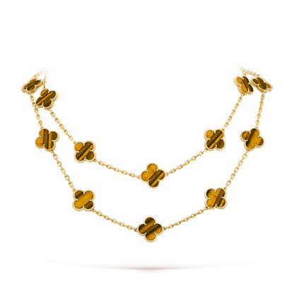 [LORA]CLOVER 20 MOTIFS TIGER EYE ROSE GOLD
