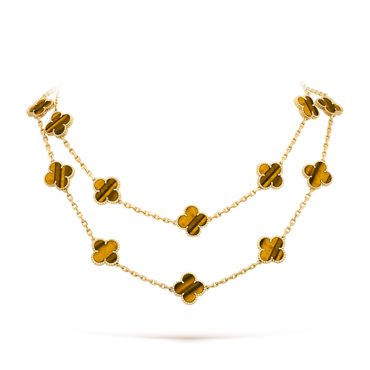 [LORA]CLOVER 20 MOTIFS TIGER EYE ROSE GOLD
