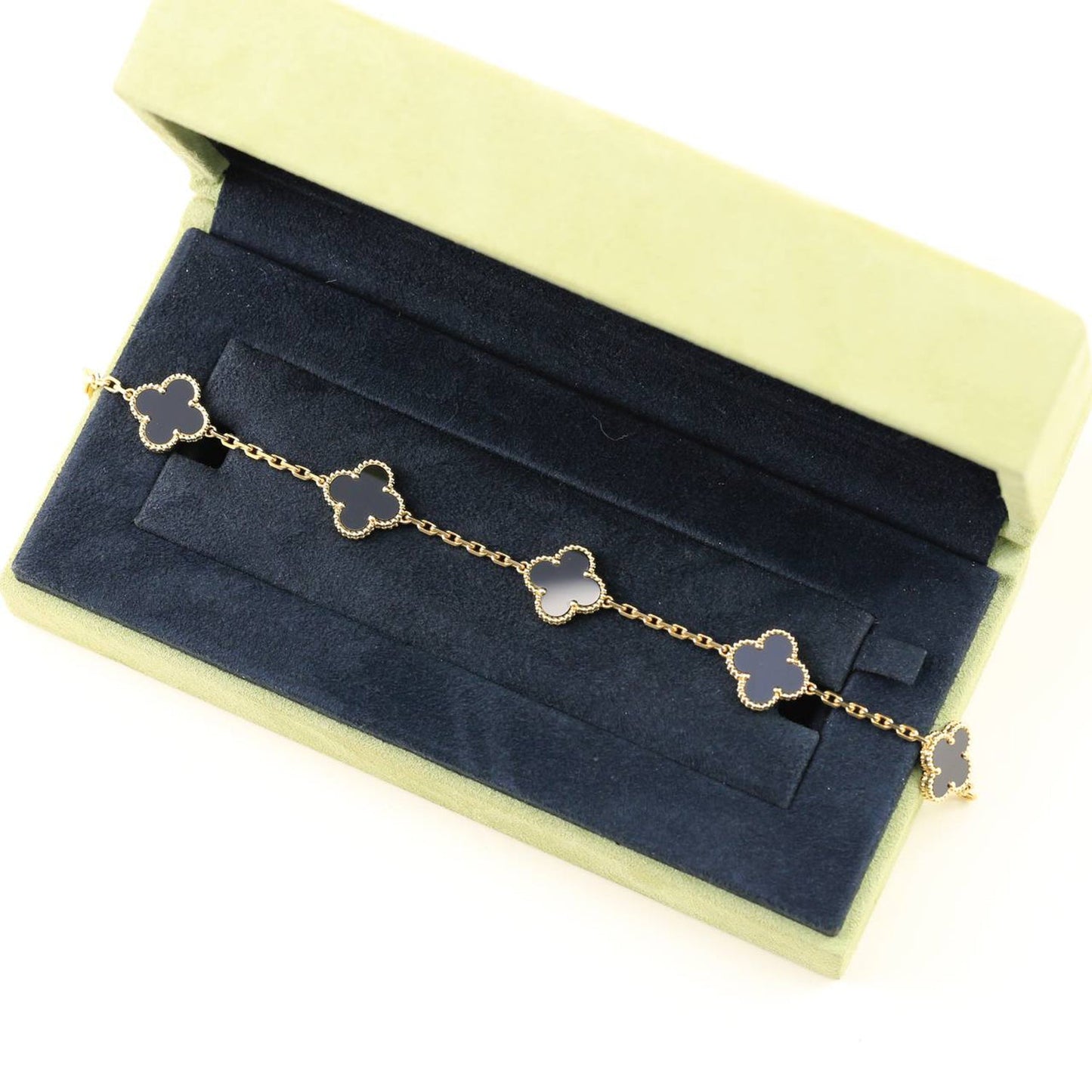 [Lora] CLOVER 5 MOTIF ONYXS BRACELET COLLECTION