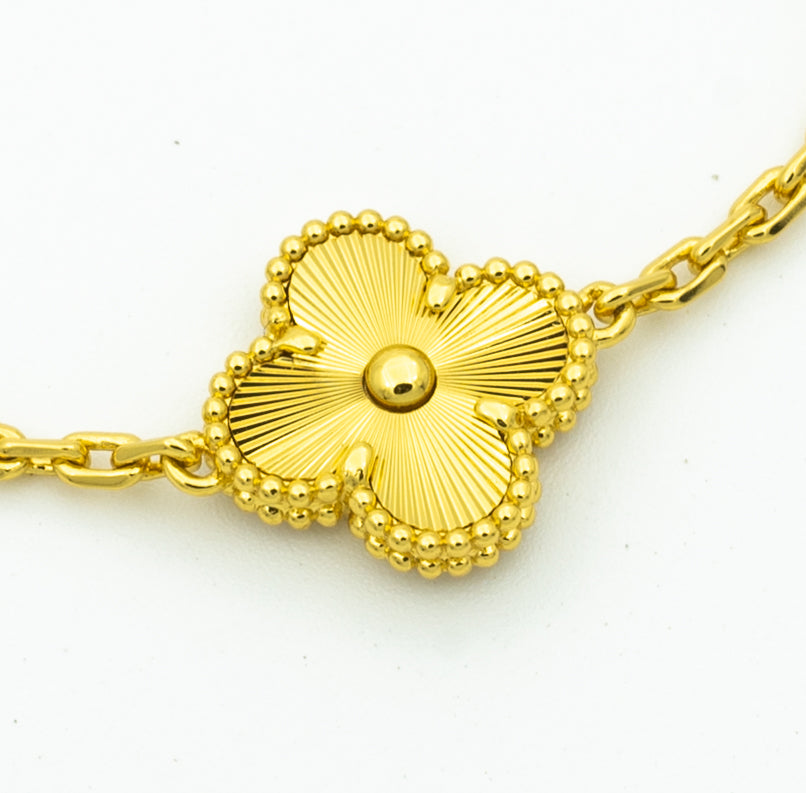 [LORA]CLOVER BRACELET 5 MOTIFS GOLD DIAMOND