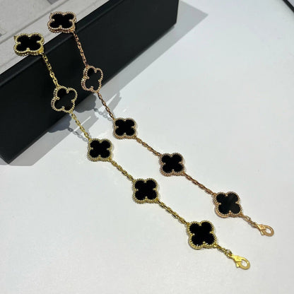 [Lora] CLOVER 5 MOTIF ONYXS BRACELET COLLECTION