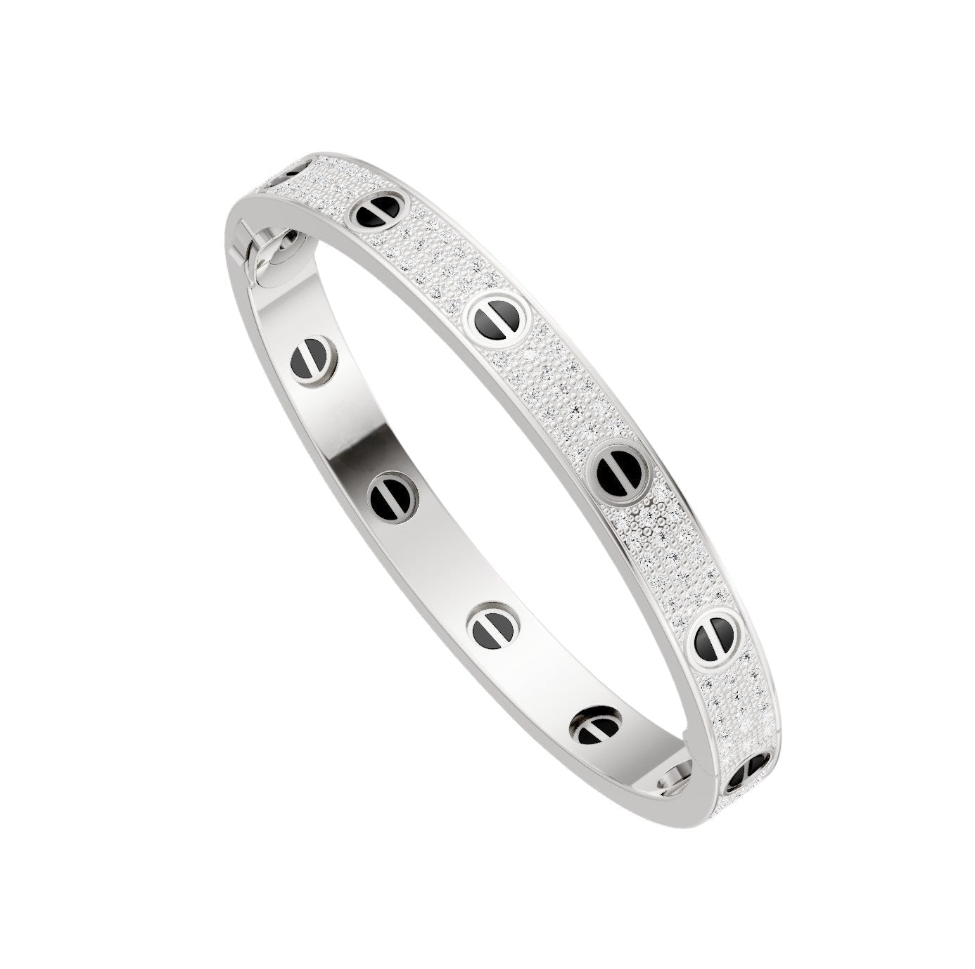 [LORA] LOVE BRACELET 6.1MM DIAMOND-PAVED CERAMIC