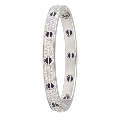 [LORA] LOVE BRACELET 6.1MM DIAMOND-PAVED CERAMIC
