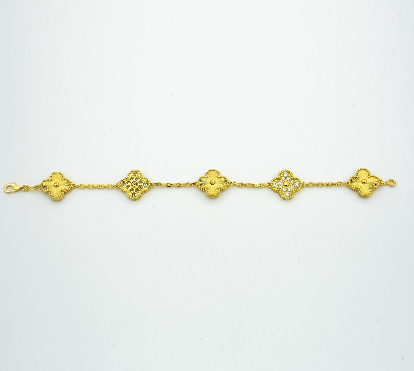[LORA]CLOVER BRACELET 5 MOTIFS GOLD DIAMOND