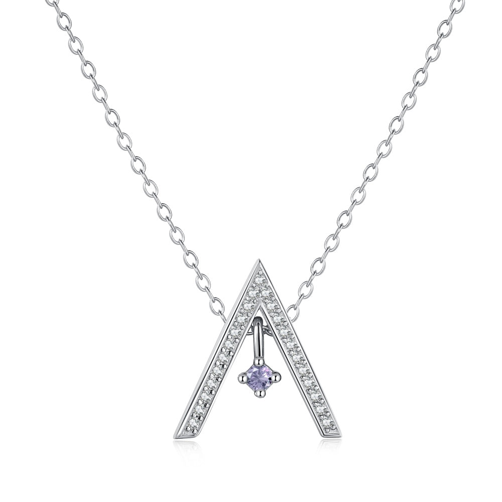 [LORA]Sparkling "A" Shape Necklace