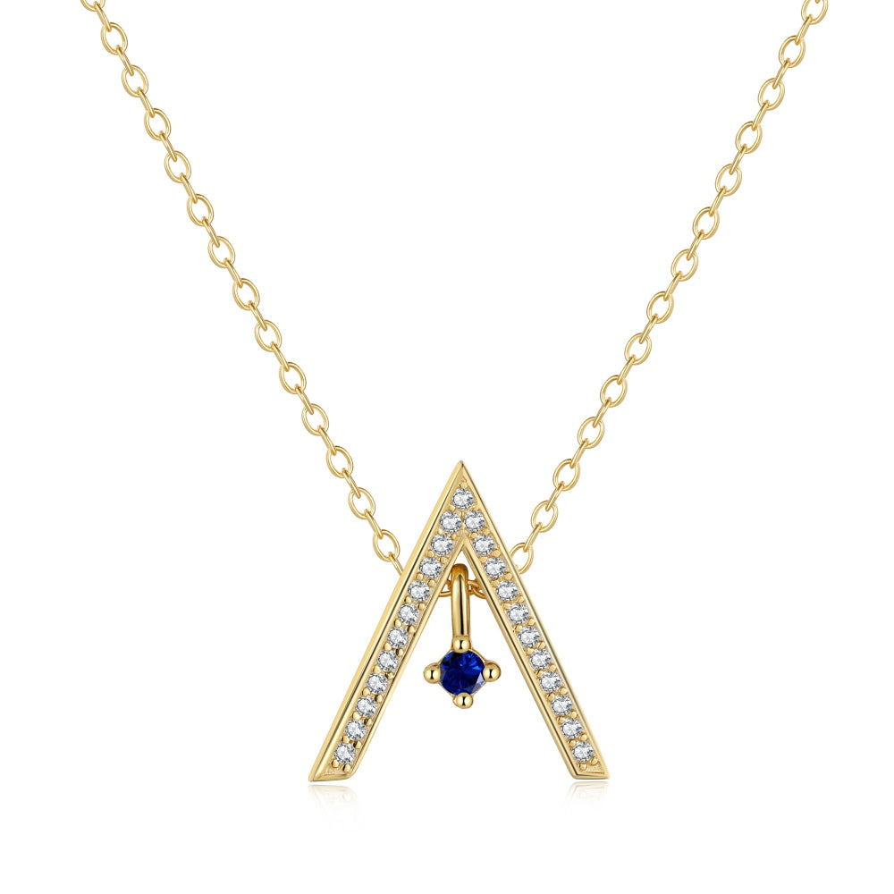 [LORA]Sparkling "A" Shape Necklace