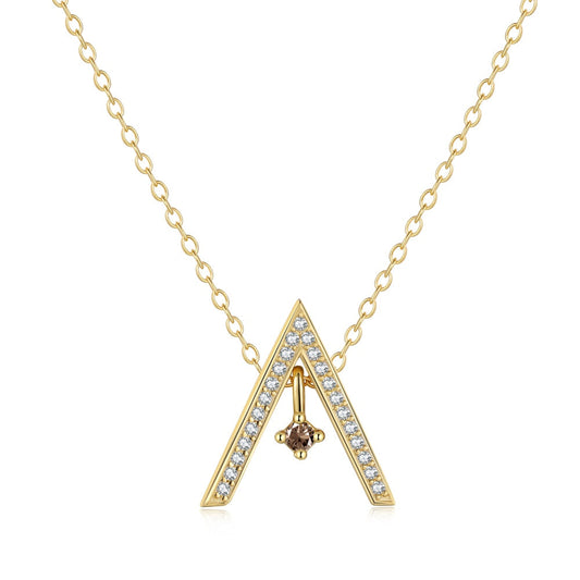 [LORA]Sparkling "A" Shape Necklace