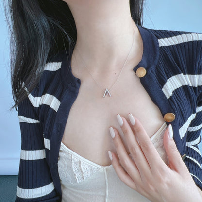 [LORA]Sparkling "A" Shape Necklace