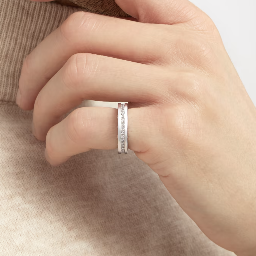 [LORA]ZERO 1 ONE-BAND PAVED DIAMONDS ON THE SPIRAL RING