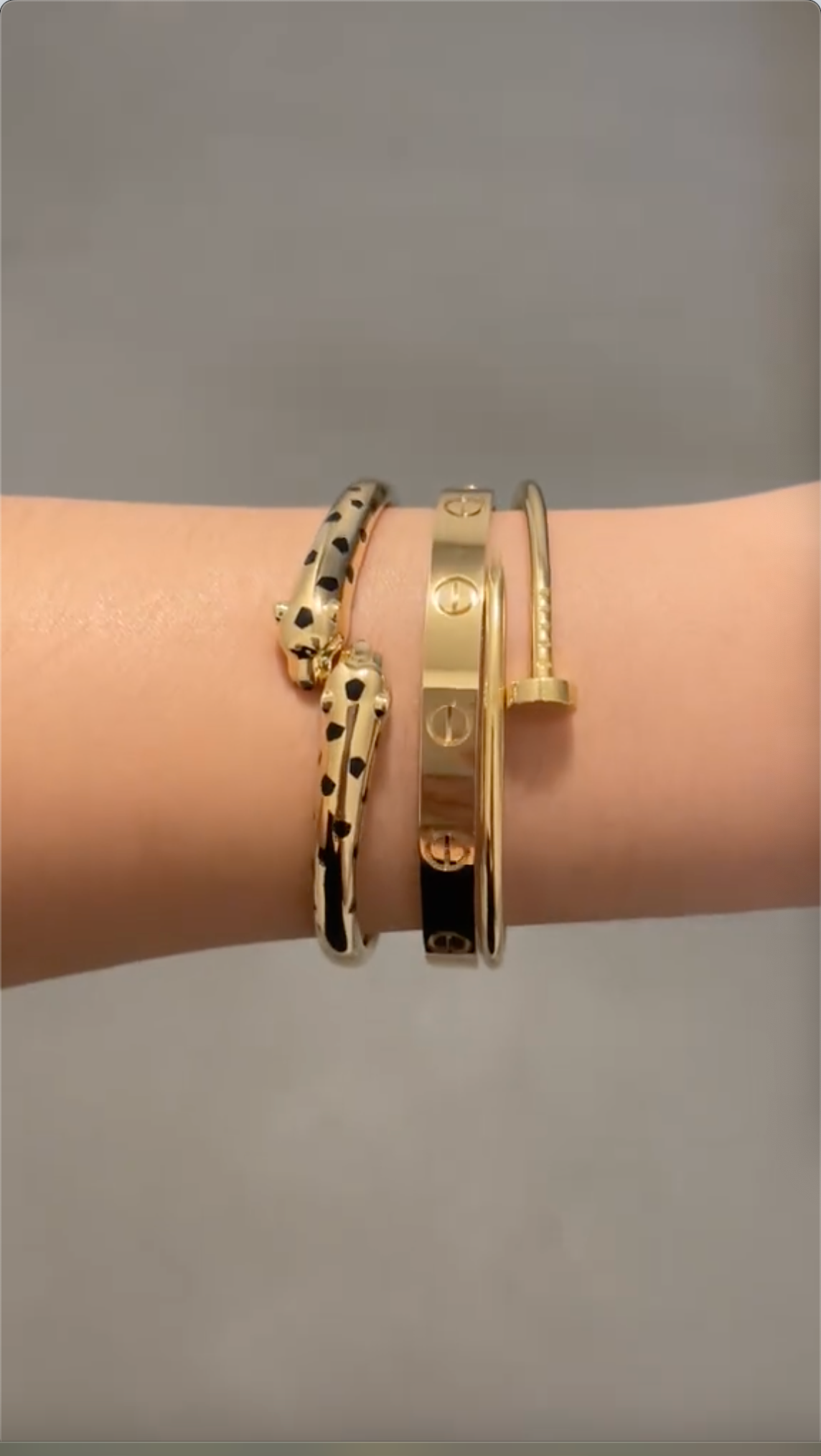 [Lora] Panthère & LOVE  & JUSTE  Diamond Bracelet Stack Set