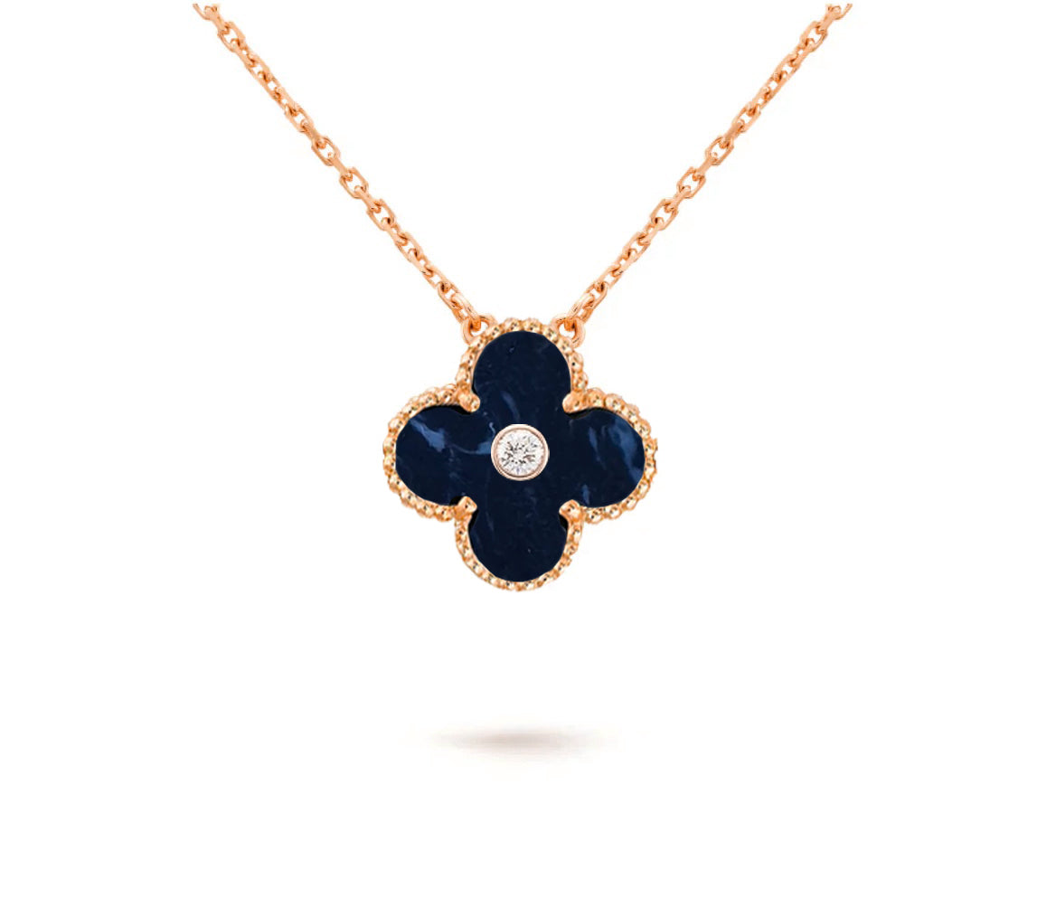 [Lora]CLOVER 15MM DIAMOND SINGLE FLOWER NECKLACE COLLECTION