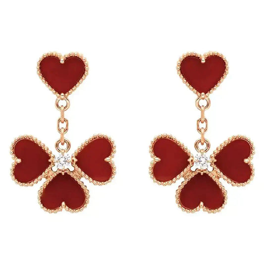 [LORA]SWEET CLOVER CARNELIAN EARRINGS