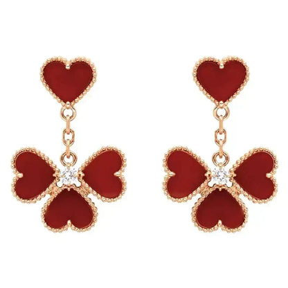 [Lora]SWEET CLOVER CARNELIAN EARRINGS