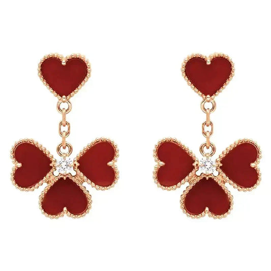 [Lora]SWEET CLOVER CARNELIAN EARRINGS