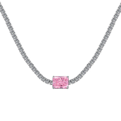 [LORA]2.0 carat Ornate Emerald Cut Necklace