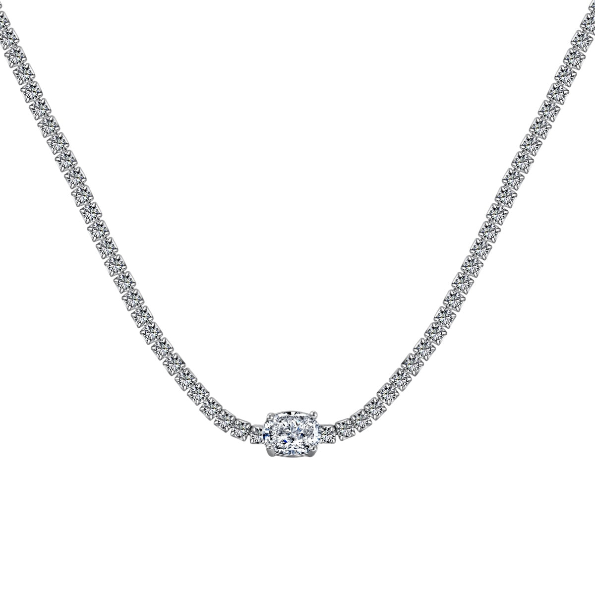 [LORA]1.0 Carat Shining Oval Cut Necklace