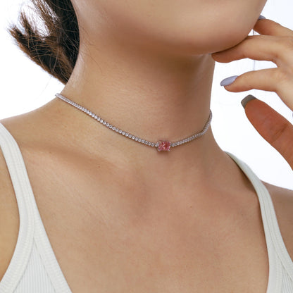 [LORA]2.0 carat Ornate Emerald Cut Necklace